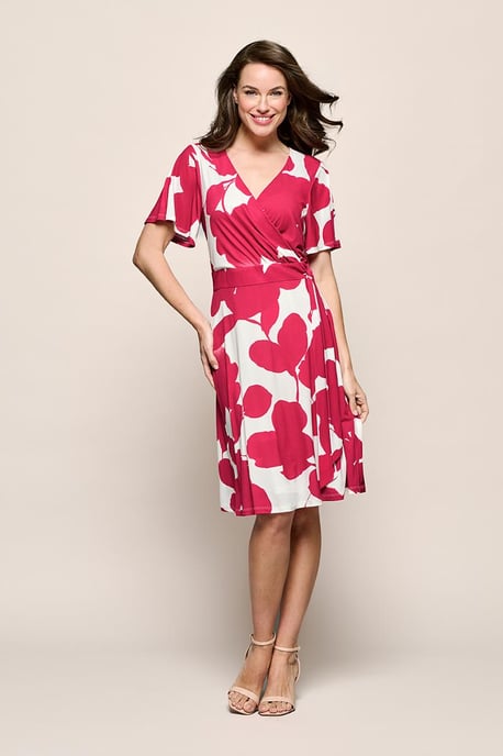 Regina Print Jurk Offwhite / Roze - Image 1