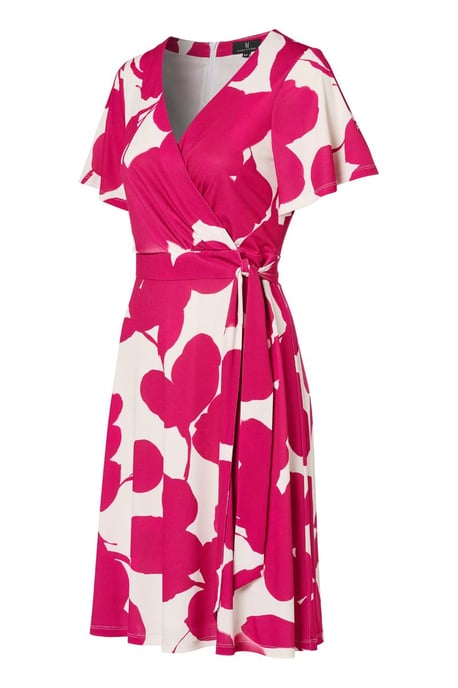 Regina Print Jurk Offwhite / Roze - Image 3
