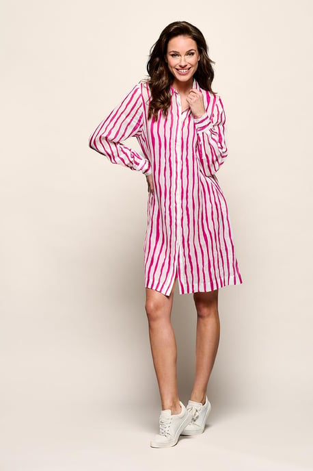 Georgie Streep Tuniek Offwhite / Roze - Image 2