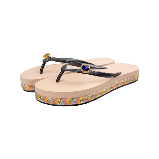 Raffia Switch Flip Flop zand - Image 3