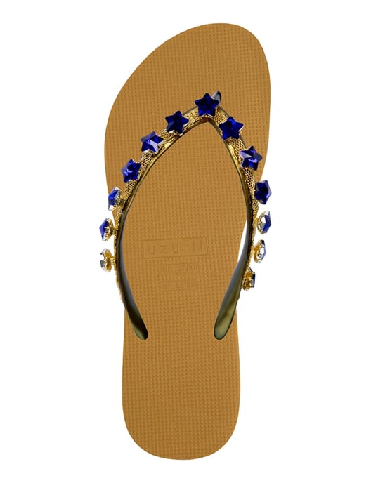 Kleine Blauwe Ster Flip Flop Oker - Image 1