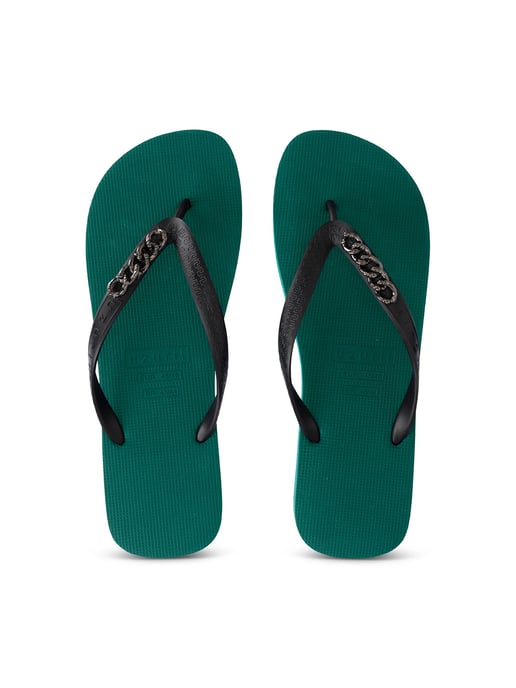Zilverkleurige kleine teenslipper bosgroen - Image 1