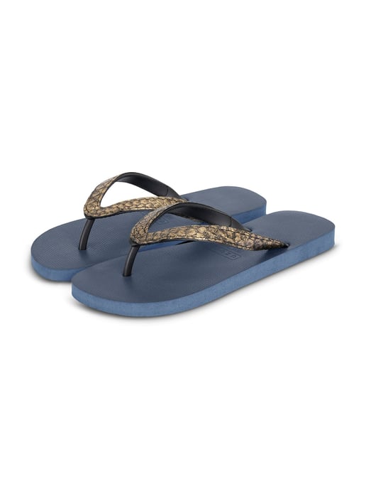 Python Bronze Flip Flop Marineblauw - Image 3