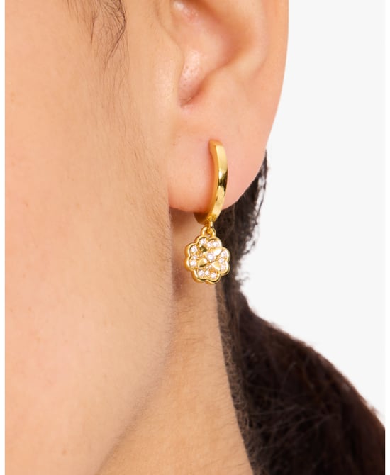 Heritage Bloom Huggie Drop Earrings - Image 2