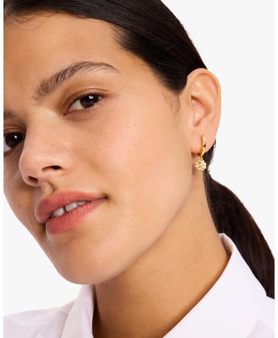 Heritage Bloom Huggie Drop Earrings - Image 3
