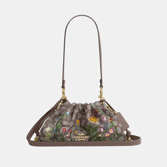 Faye Shoulder Bag In Signature Jacquard With Floral Embroidery - Image 1