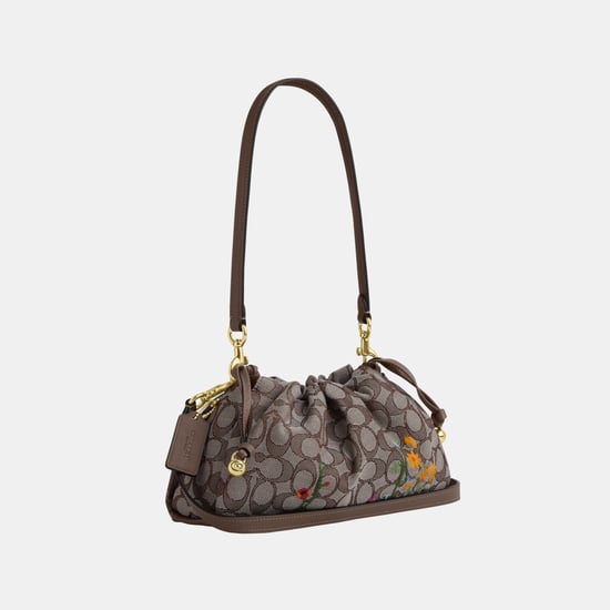 Faye Shoulder Bag In Signature Jacquard With Floral Embroidery - Image 2