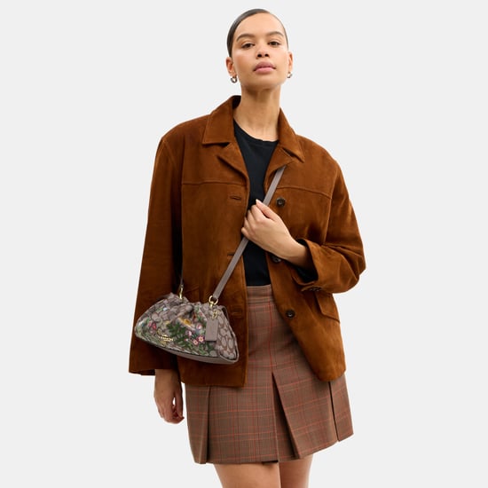 Faye Shoulder Bag In Signature Jacquard With Floral Embroidery - Image 6