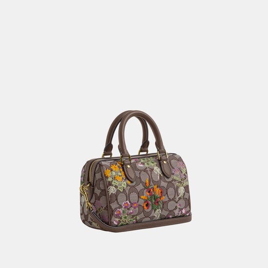 Mini Rowan Crossbody Bag In Signature Jacquard With Floral Embroidery - Image 2