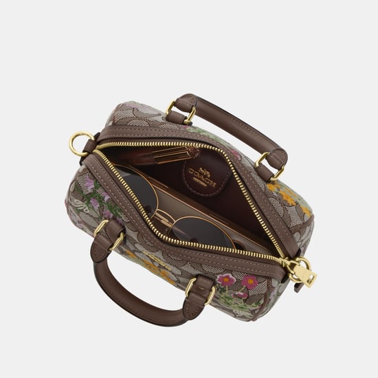 Mini Rowan Crossbody Bag In Signature Jacquard With Floral Embroidery - Image 3