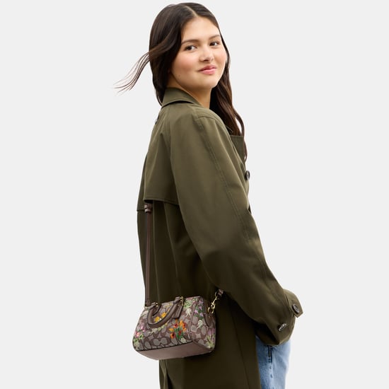 Mini Rowan Crossbody Bag In Signature Jacquard With Floral Embroidery - Image 6