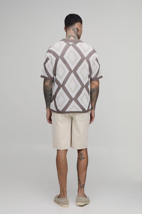 Tall Relaxed Crochet Tapestry Knitted Polo - Image 2