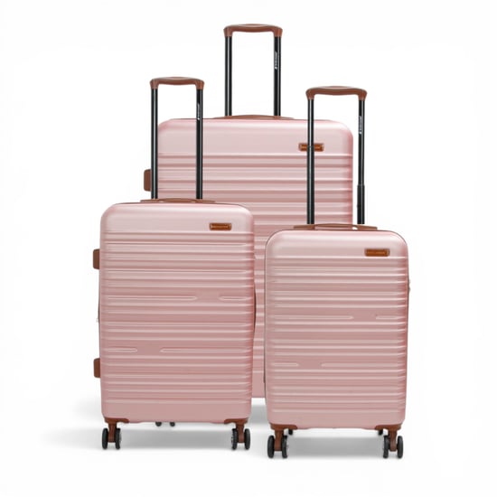 Expandable Rose Gold Hard Shell ABS Suitcase 8 Wheel Travel Large Luggage - Image 2