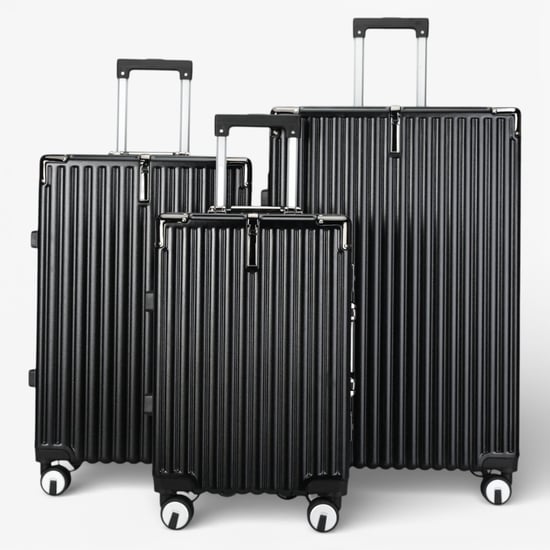 Zwarte hardshell koffer Dubbele 4-wiel ABS bagage Cabinekoffers - Image 2