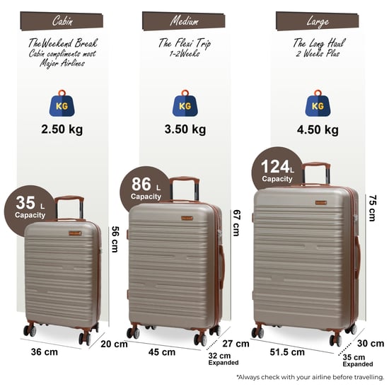 Uitschuifbare Champagne Hard Shell ABS Koffer 8 Wielset Grote Bagage Reisgereden - Image 3
