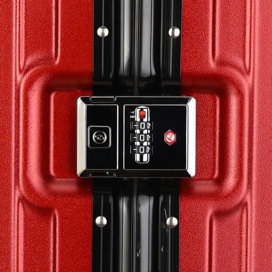 Red Hardshell Dual 4-hjuls ABS Bagagevagn Hårdt Shell Kabinväsk-set - Image 6