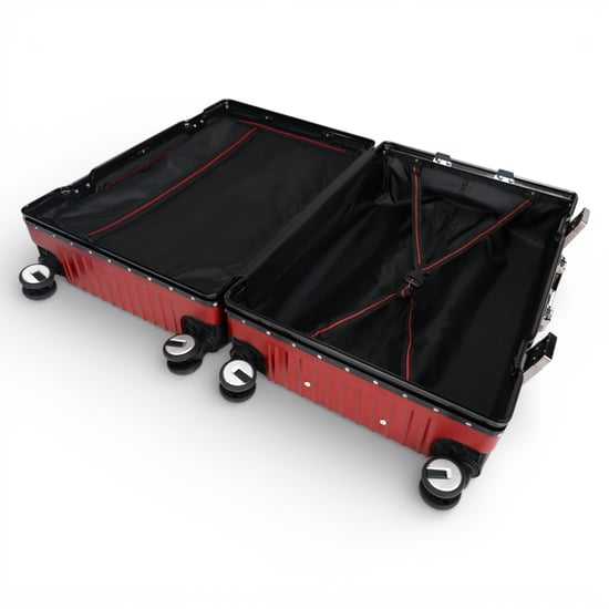 Red Hardshell Dual 4 Wheel ABS Bagagetrolley Hard Shell Cabin Koffer Set - Image 6