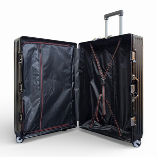 Black Hardshell Dual 4 Wheel ABS Bagagetrolley Hard Shell Cabin Koffer Set - Image 5