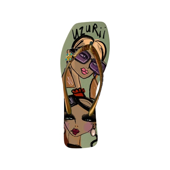 Strandmönstrad Stella Verde Flip-Flop Verde - Image 1