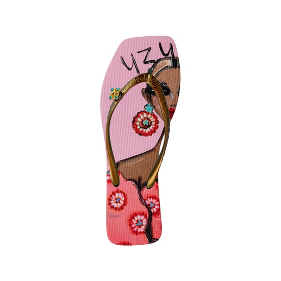 Strandtryckt Claudia Rosa Flip Flop rosa - Image 1