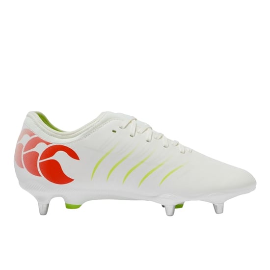 Canterbury Mens Phoenix 2.0 Team Soft Ground Football Boots (White/Orange) - Image 1