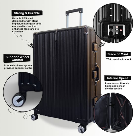Robust Hard Shell Cabin Suitcase 36 x 24 x 56 cm Luggage for Easyjet, Ryanair, Wizzair - Image 3