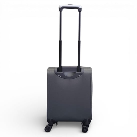 Soft Shell Lightweight Grey Nylon 4 Wheel Travel Case Holiday Underseat Suitcase - Image 6