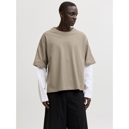 Jack & Jones Jcobiarritz doublelayer tee ls zand - Image 2