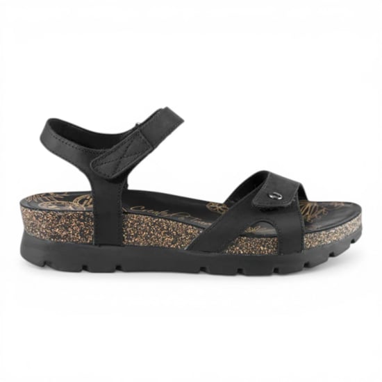 Panama Jack Dames Wedge Zwarte Leren Plateausandalen - Sulia B2 - Image 1