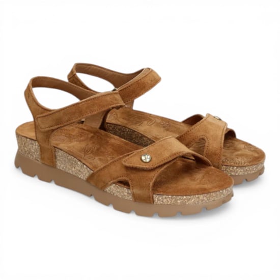 Panama Jack Dames Wedge Bark Bruine Suède Leren Platform Sandals - Sulia B26 - Image 3