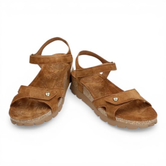 Panama Jack Dames Wedge Bark Bruine Suède Leren Platform Sandals - Sulia B26 - Image 5
