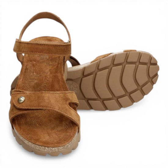 Panama Jack Dames Wedge Bark Bruine Suède Leren Platform Sandals - Sulia B26 - Image 6