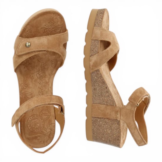 Panama Jack Dames Wedge Bark Bruine Suède Leren Sandals - Julia B74 - Image 6