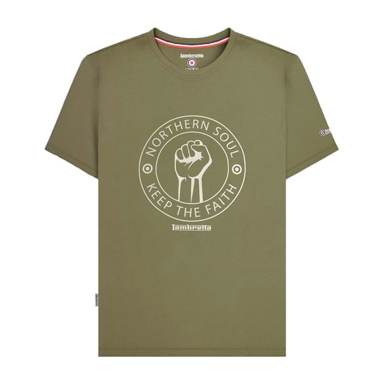 Lambretta Heren Northern Soul T-Shirt (Kaki Groen) - Image 1