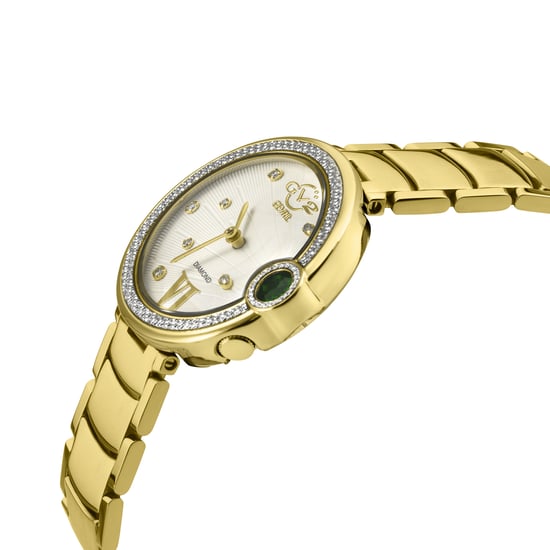 GV2 Women's Perugia Diamond Watch, IPYG Case, Silver/White Dial,SS/IPYG Bracelet. - Image 3