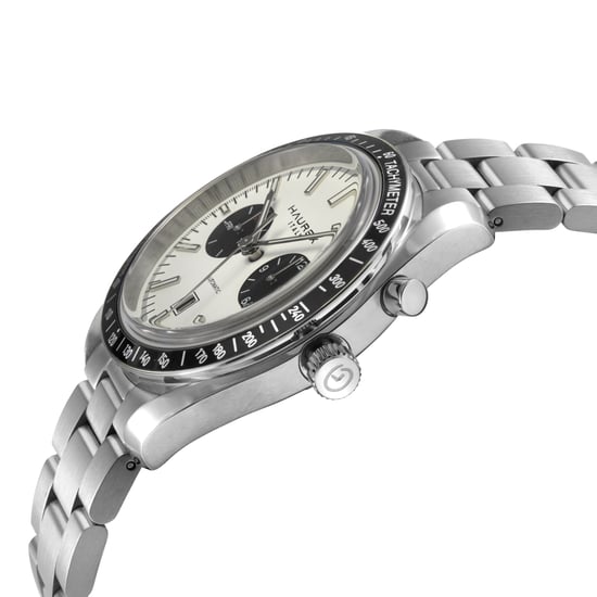 Haurex Italy Missione 316L Stainless Steel Case, Black Bezel, White Dial, Stainless steel Bracelet Watch - Image 3