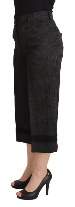 Dolce Gabbana Bloemige Culottes Zwart Kanten Rand - Image 2