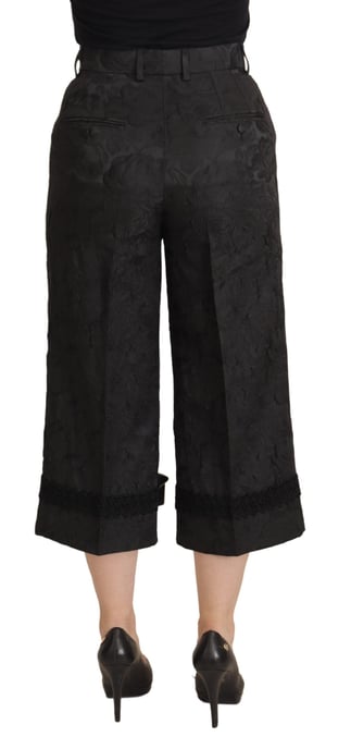 Dolce Gabbana Bloemige Culottes Zwart Kanten Rand - Image 3