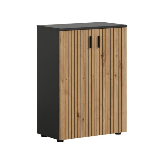 Furnilux Moderne badkast basalt en eik compacte opbergoplossing voor jouw badkamer - Image 1