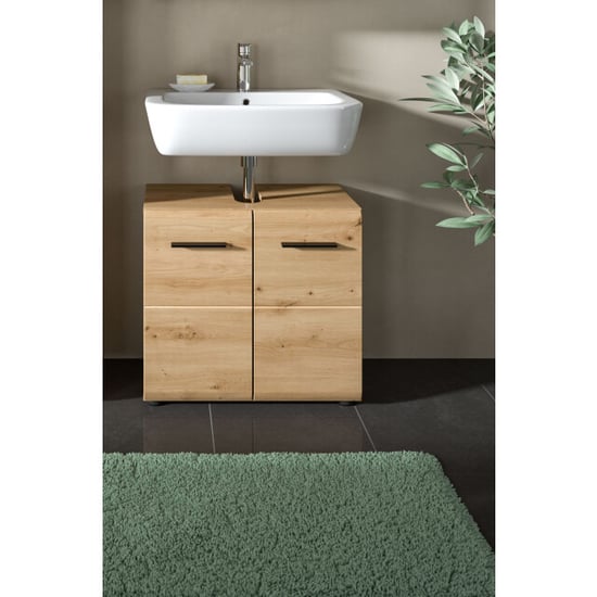 Furnilux Wasbekkenkast in artisan eik compacte opbergoplossing voor je badkamer - Image 4