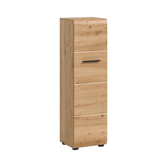 Furnilux Badkast in artisan oak ruime opbergkast met deur en planken op wieltjes - Image 1