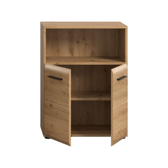 Furnilux Brede badkamerkast in artisan eik opbergoplossing met schappen en deuren - Image 4