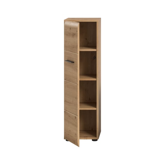 Furnilux Badkast in artisan oak ruime opbergkast met deur en planken op wieltjes - Image 2