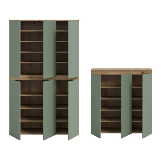 Furnilux Universele kast in rookgroen en 22 schappen en kleiderstang 175x175x37 - Image 4