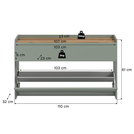 Furnilux Schoenenkast met lade en schuifrek opbergoplossing voor 8 paar schoenen - - Image 4
