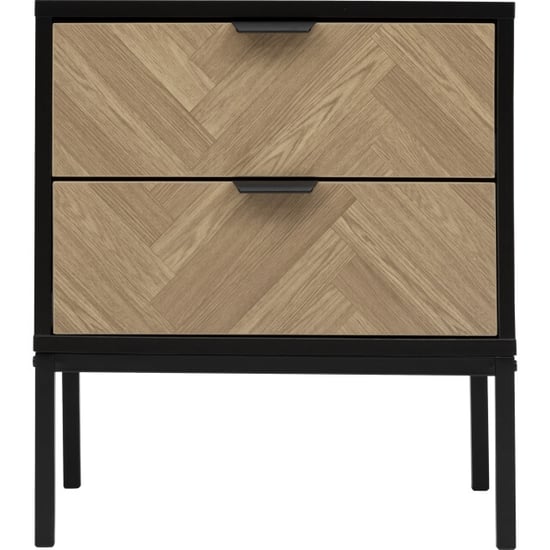4livingz 4livings chevron nachtkastje met 2 softclose lades 45x40x50cm /zwart - Image 6