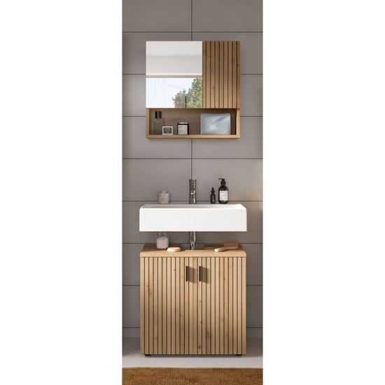 Furnilux Badcombinatie artisan oak compacte 2-delige set met spiegelkast en - Image 4