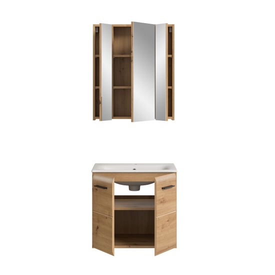 Furnilux Badcombinatie met wastafel en spiegelkast artisan oak look 60 cm breed - Image 4