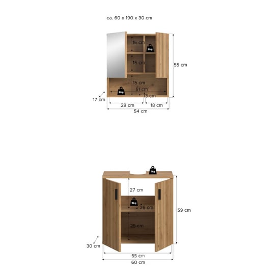 Furnilux Badcombinatie artisan oak compacte 2-delige set met spiegelkast en - Image 5