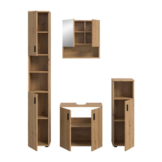 Furnilux Badcombinatie artisan oak 4-delige set met spiegelkast en wastafel - - Image 5